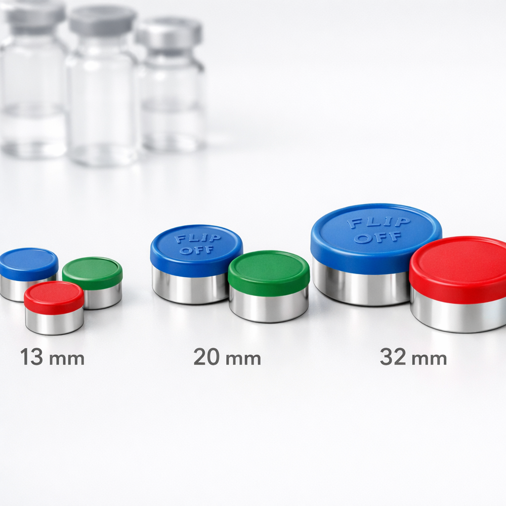 flip off caps 13mm, flip off caps 20mm, flip off caps 32mm